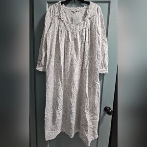 Eileen West NWT large 100% cotton flannel rose bud night gown